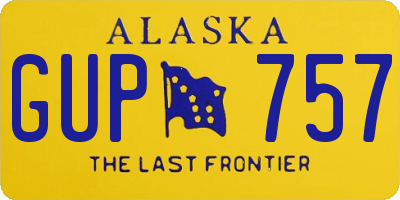 AK license plate GUP757