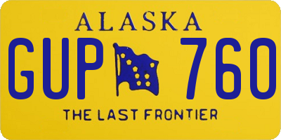 AK license plate GUP760
