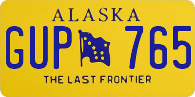 AK license plate GUP765