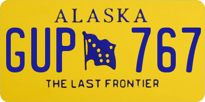 AK license plate GUP767