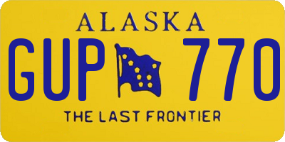 AK license plate GUP770