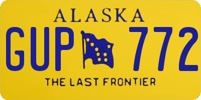 AK license plate GUP772