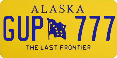 AK license plate GUP777