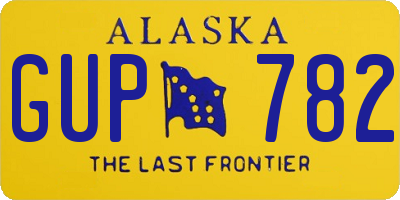 AK license plate GUP782
