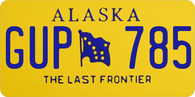 AK license plate GUP785