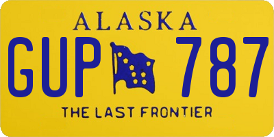 AK license plate GUP787