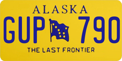 AK license plate GUP790