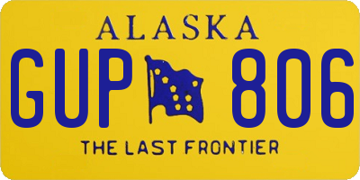 AK license plate GUP806