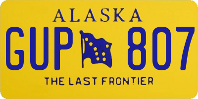 AK license plate GUP807