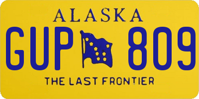 AK license plate GUP809