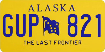 AK license plate GUP821