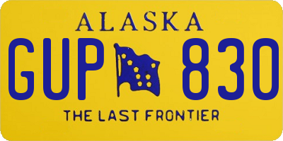 AK license plate GUP830