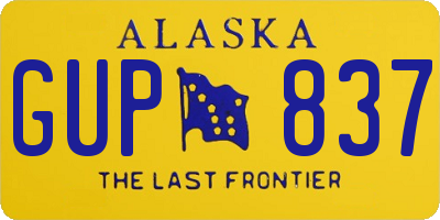 AK license plate GUP837