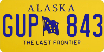 AK license plate GUP843