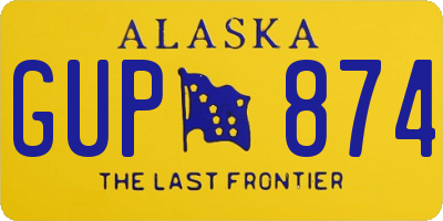 AK license plate GUP874