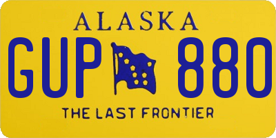 AK license plate GUP880