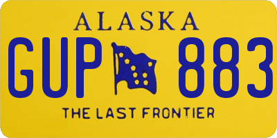 AK license plate GUP883
