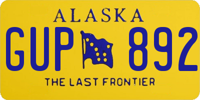 AK license plate GUP892