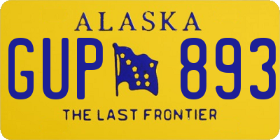 AK license plate GUP893