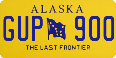 AK license plate GUP900