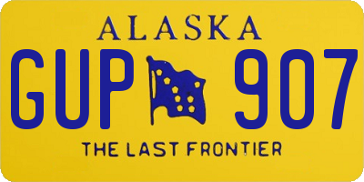 AK license plate GUP907