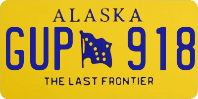 AK license plate GUP918