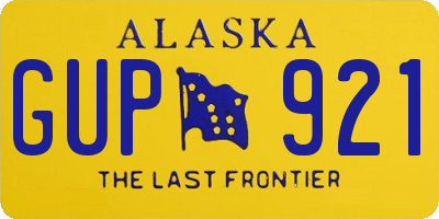AK license plate GUP921