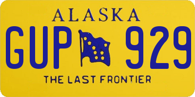 AK license plate GUP929