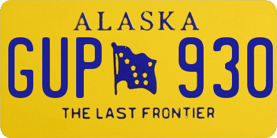 AK license plate GUP930