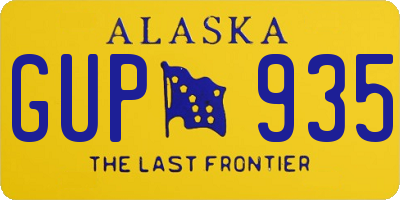 AK license plate GUP935
