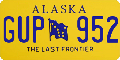 AK license plate GUP952