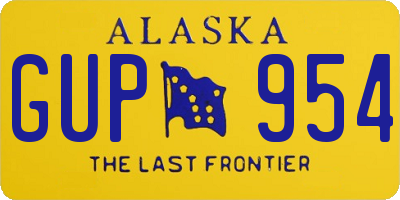 AK license plate GUP954