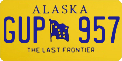 AK license plate GUP957