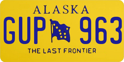 AK license plate GUP963