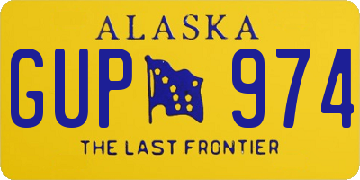 AK license plate GUP974
