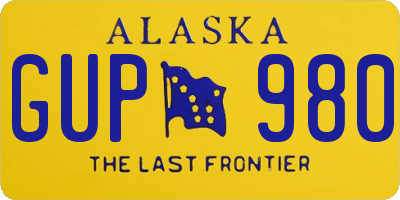 AK license plate GUP980