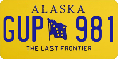 AK license plate GUP981