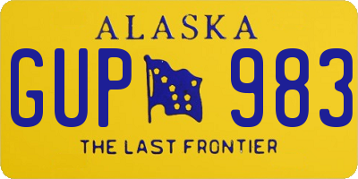 AK license plate GUP983