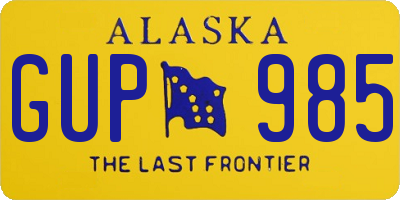 AK license plate GUP985