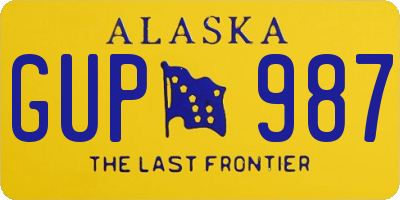 AK license plate GUP987