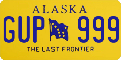 AK license plate GUP999
