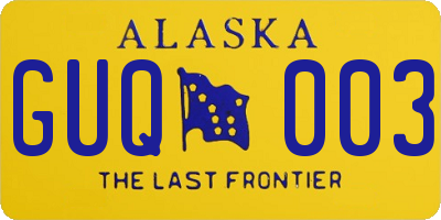 AK license plate GUQ003