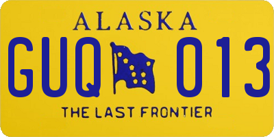 AK license plate GUQ013