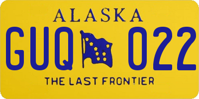 AK license plate GUQ022