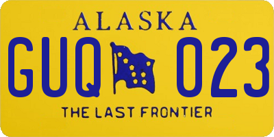AK license plate GUQ023