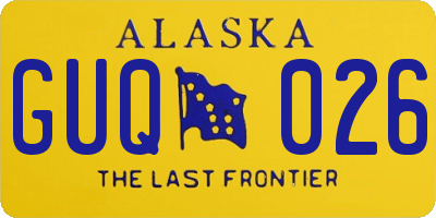 AK license plate GUQ026