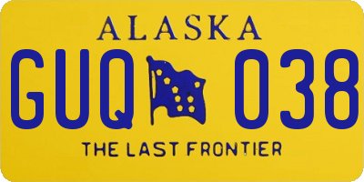 AK license plate GUQ038