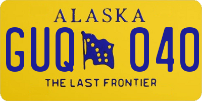 AK license plate GUQ040