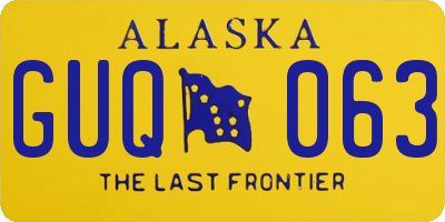 AK license plate GUQ063