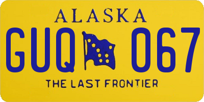 AK license plate GUQ067